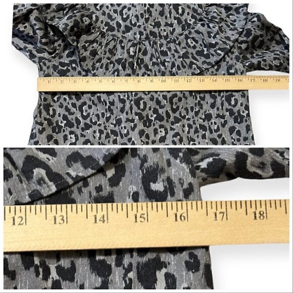 SEZANE MATTY GREY AND BLACK LEOPARD PRINT SHIRT SIZE FR 34/US2 - Picture 13 of 14
